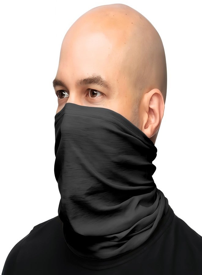MAOOHON Faraday Gaiter Shielding Scarf Shields 5G WiFi Bluetooth with Silver Fabric Protective Scarf Faraday Hood Protects Brain Face Neck Black - Image 1